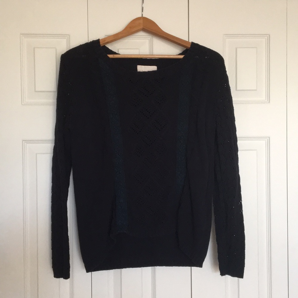 navy blue textured sweater